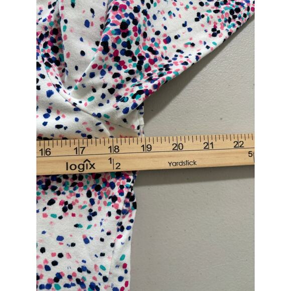 Talbots Women's Size Medium White Cotton Colorful Polka Dots Long Sleeve Shirt - Picture 5 of 10